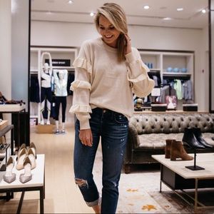 J. Crew Ruffle Sleeve Sweater